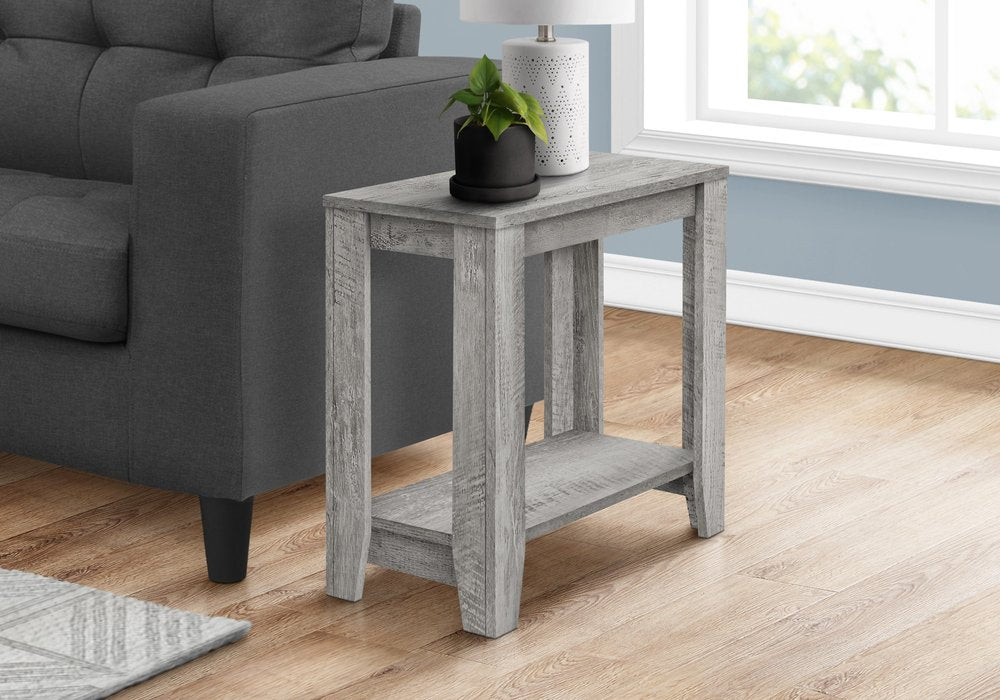 22" Light Gray Wood End Table With Shelf