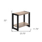 22" Black And Deep Taupe End Table With Shelf