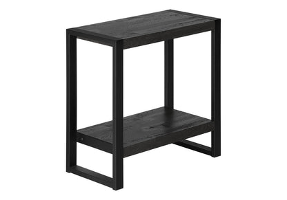 24" Black End Table With Shelf