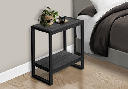 24" Black End Table With Shelf
