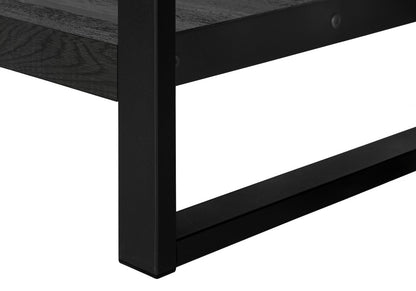 24" Black End Table With Shelf