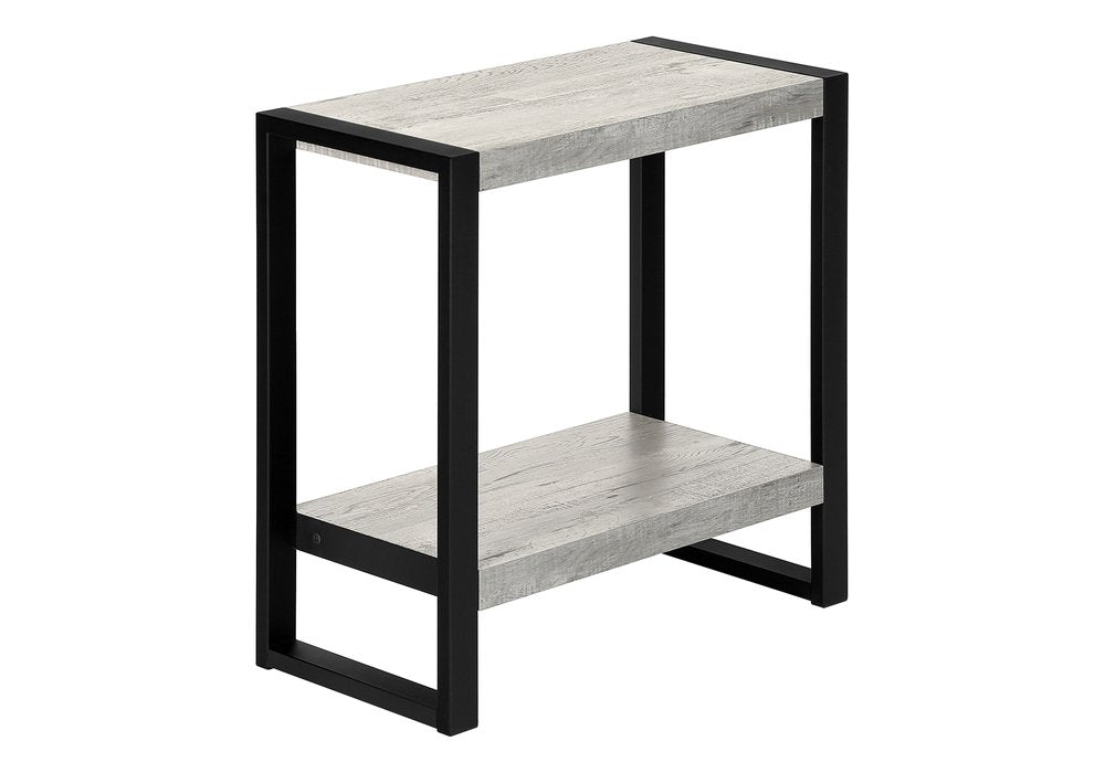 24" Black And Gray End Table With Shelf