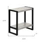 24" Gray And Black Distressed Wood And Iron Frame End Table With Shelf
