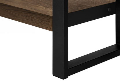 24" Black And Brown End Table With Shelf