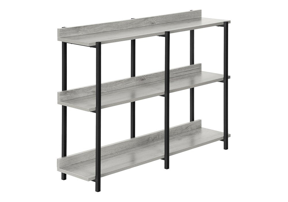 34" Black And Gray End Table With Three Shelves