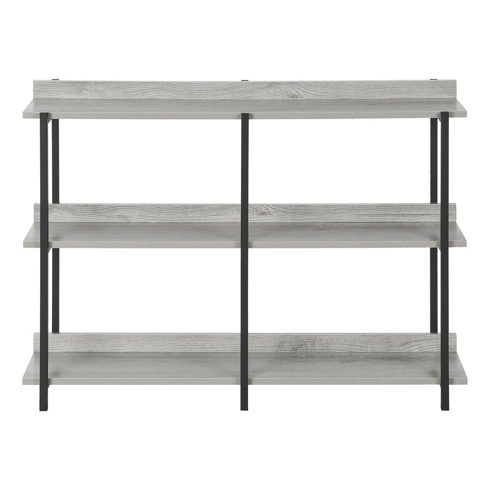 34" Black And Gray End Table With Three Shelves