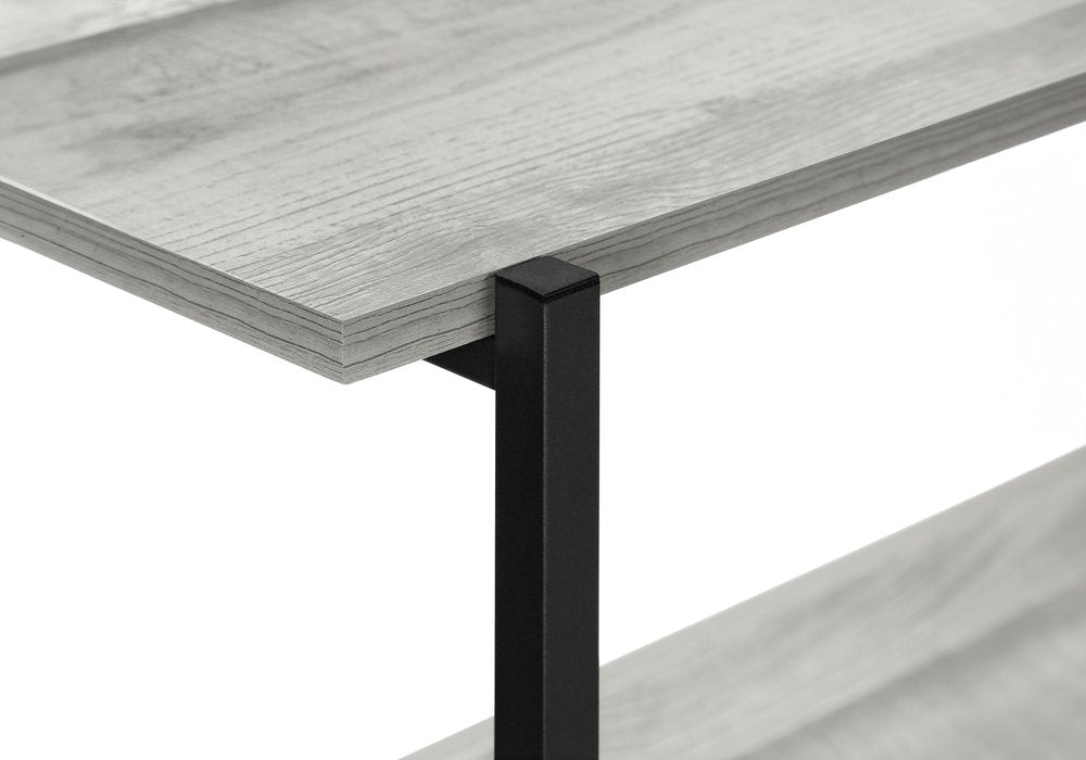 34" Black And Gray End Table With Three Shelves