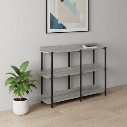 34" Black And Gray End Table With Three Shelves