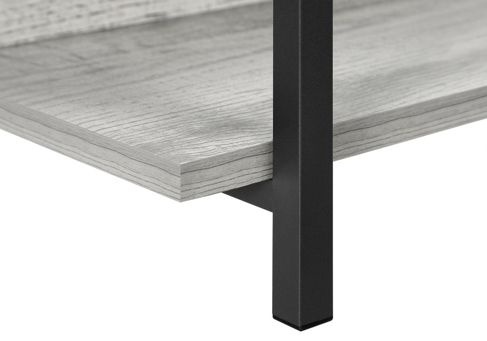 34" Black And Gray End Table With Three Shelves