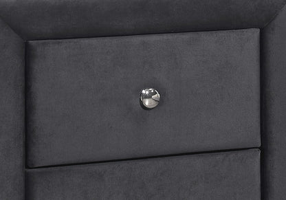 21" Dark Gray Wood Two Drawer Nightstand