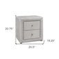 21" Light Gray Wood Two Drawer Nightstand