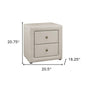 21" Beige Wood Two Drawer Nightstand