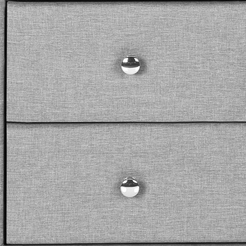 21" Gray Wood Two Drawer Nightstand