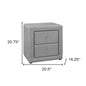 21" Gray Wood Two Drawer Nightstand