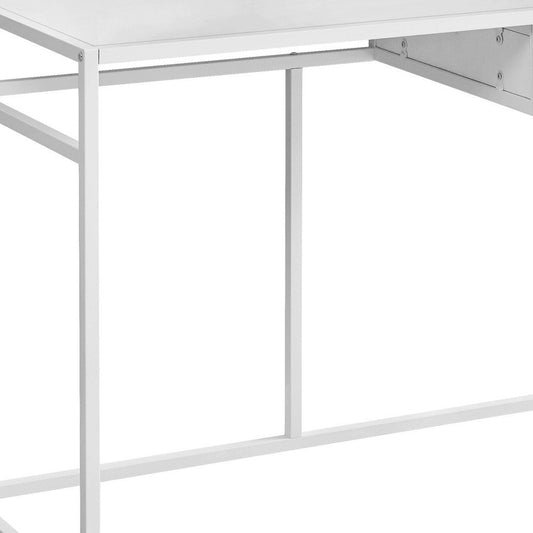 42" White Wood and Iron Computer Desk