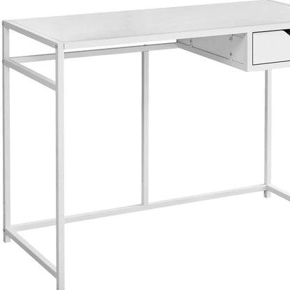 42" White Wood and Iron Computer Desk
