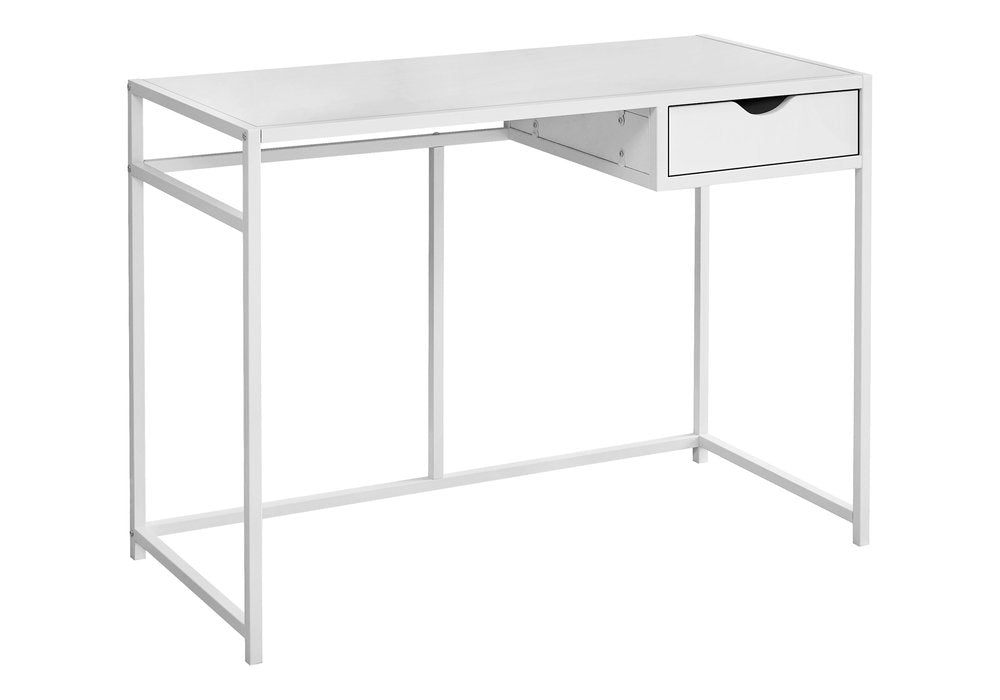 42" White Wood and Iron Computer Desk