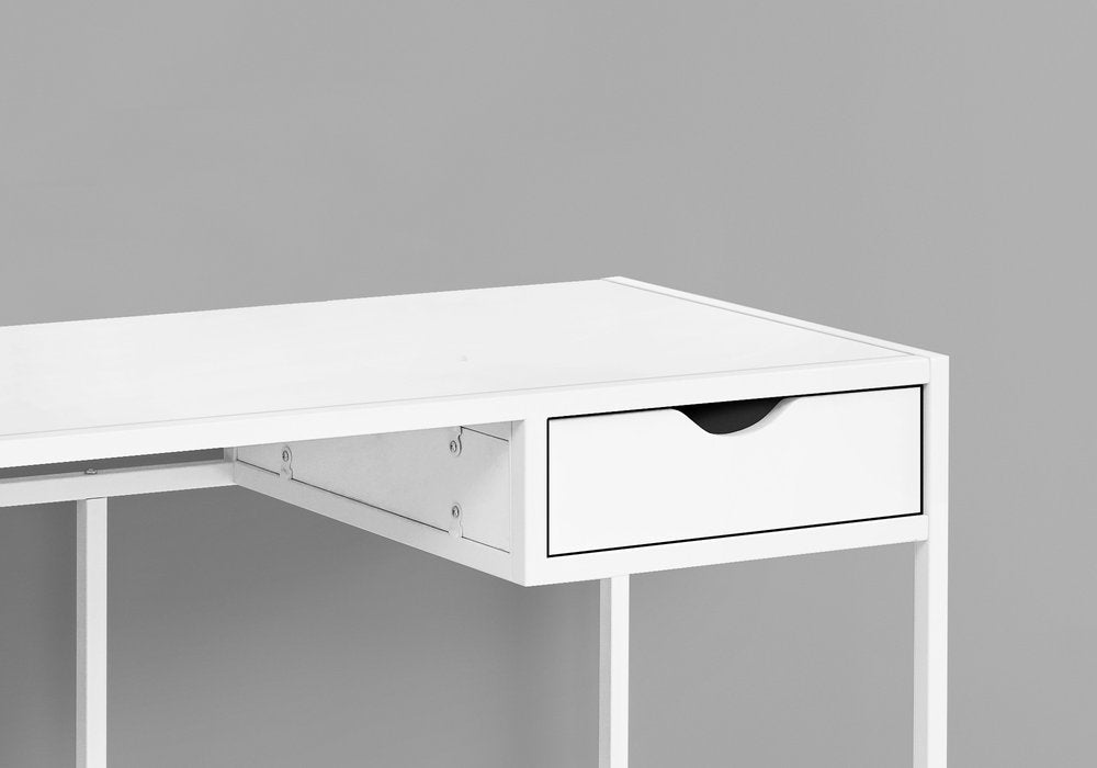 42" White Wood and Iron Computer Desk