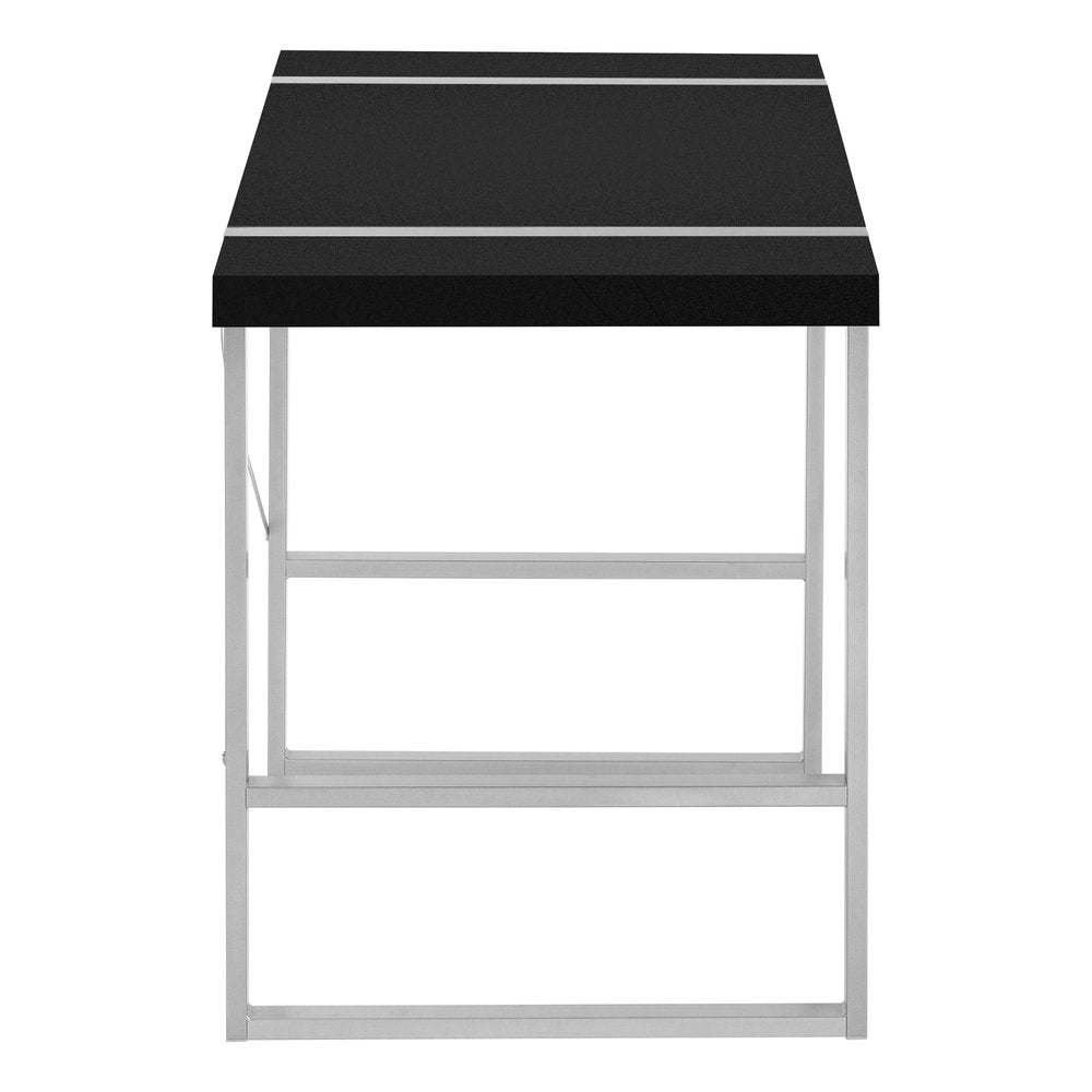 49" Black and Silver Computer Desk