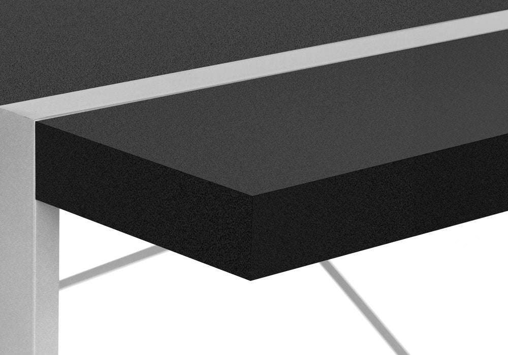 49" Black and Silver Computer Desk