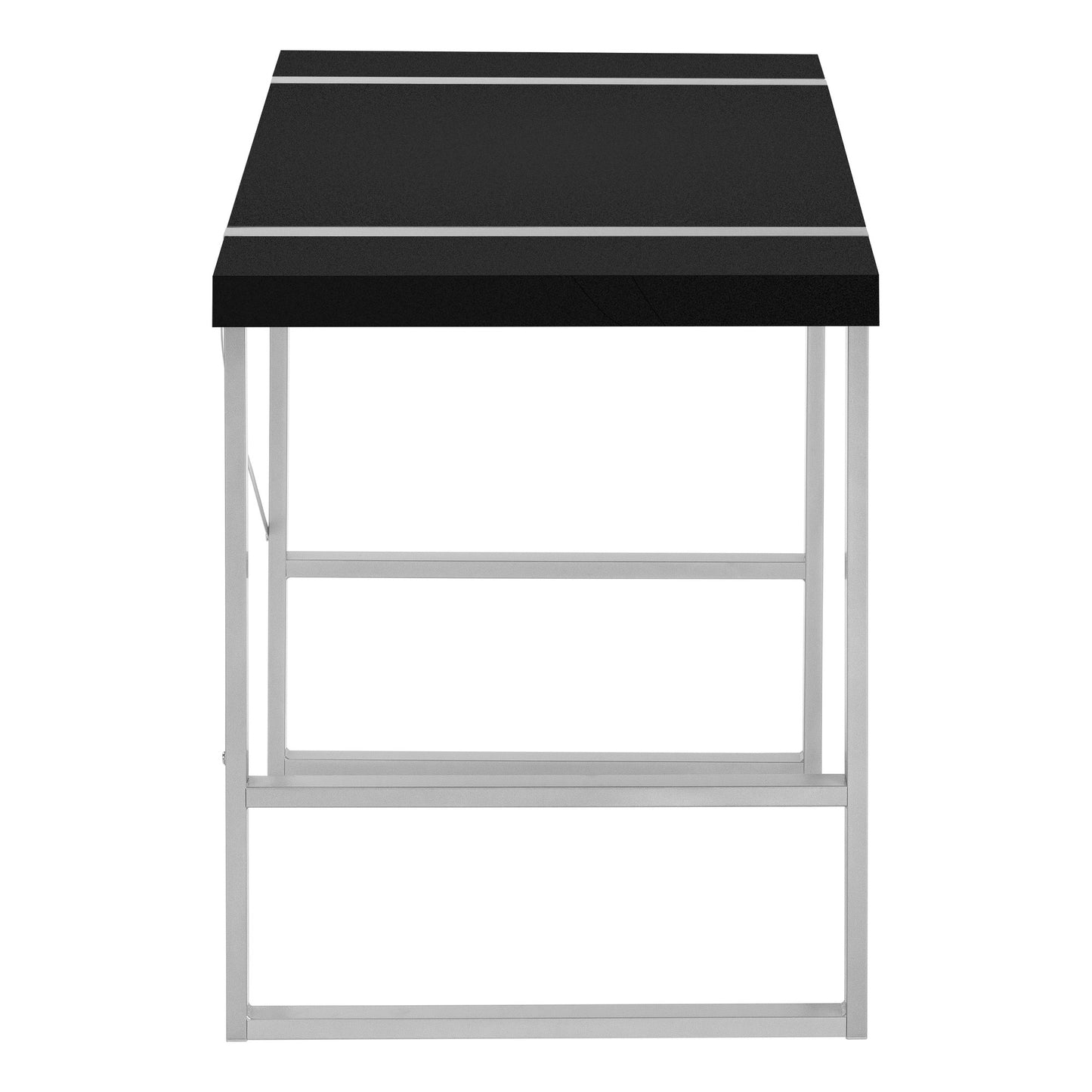 49" Black and Silver Computer Desk