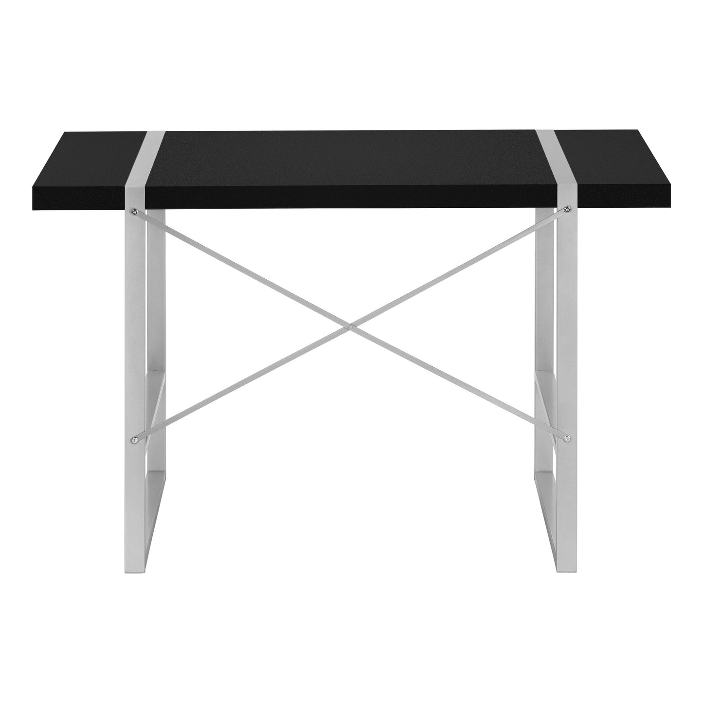 49" Black and Silver Computer Desk