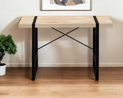 49" Natural and Black Computer Desk