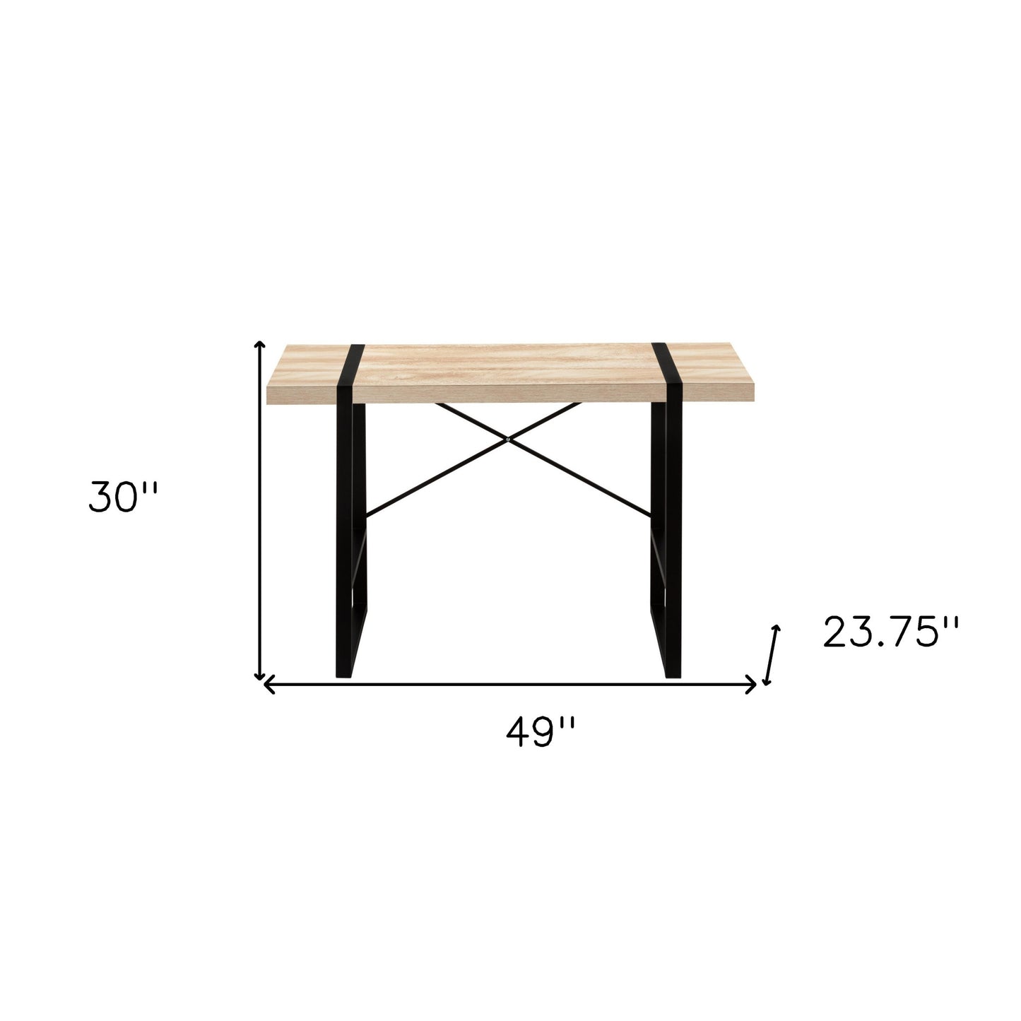 49" Natural and Black Computer Desk