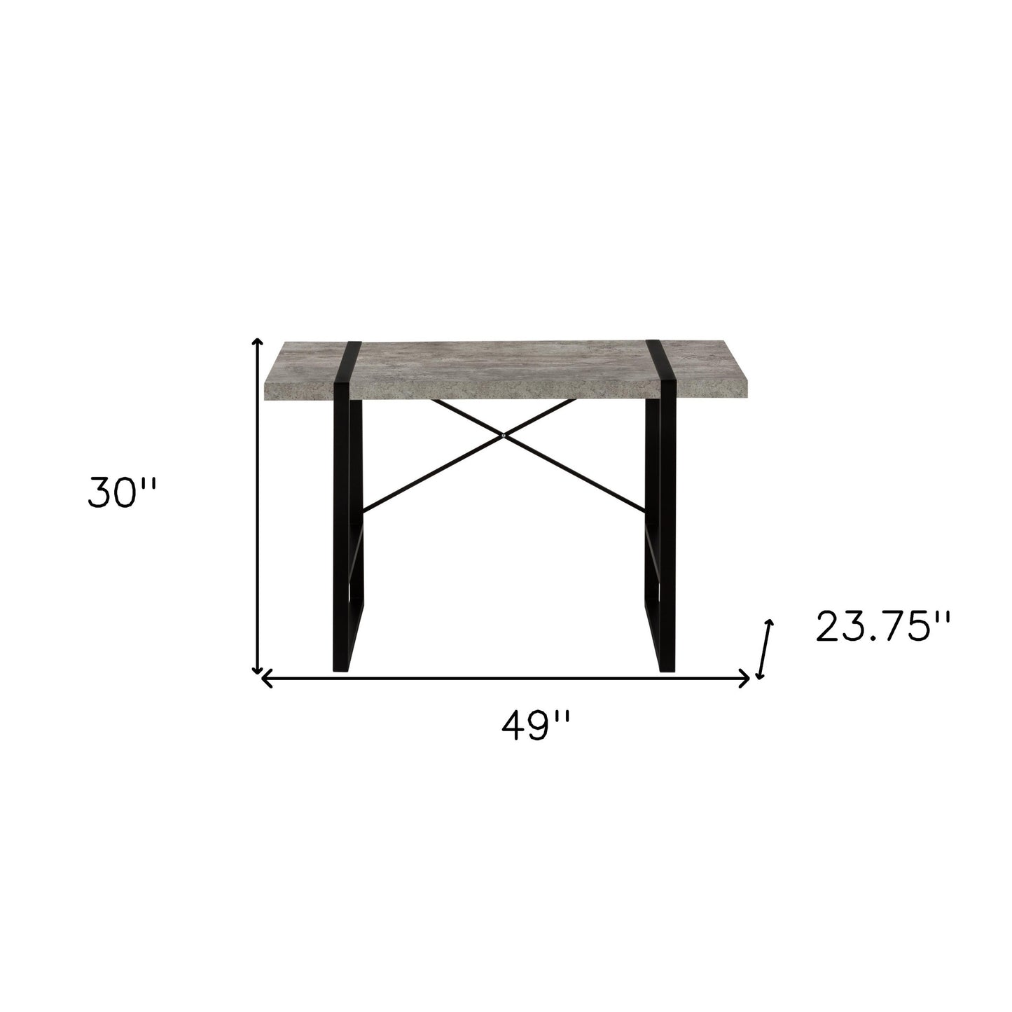 49" Gray and Black Computer Desk