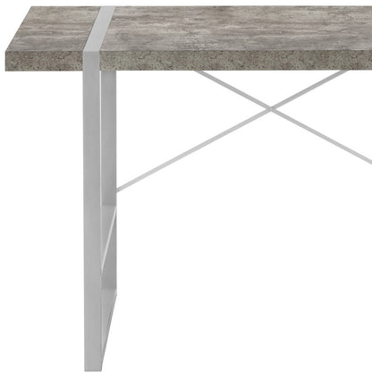 49" Gray and Silver Computer Desk