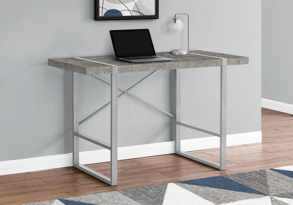 49" Gray and Silver Computer Desk
