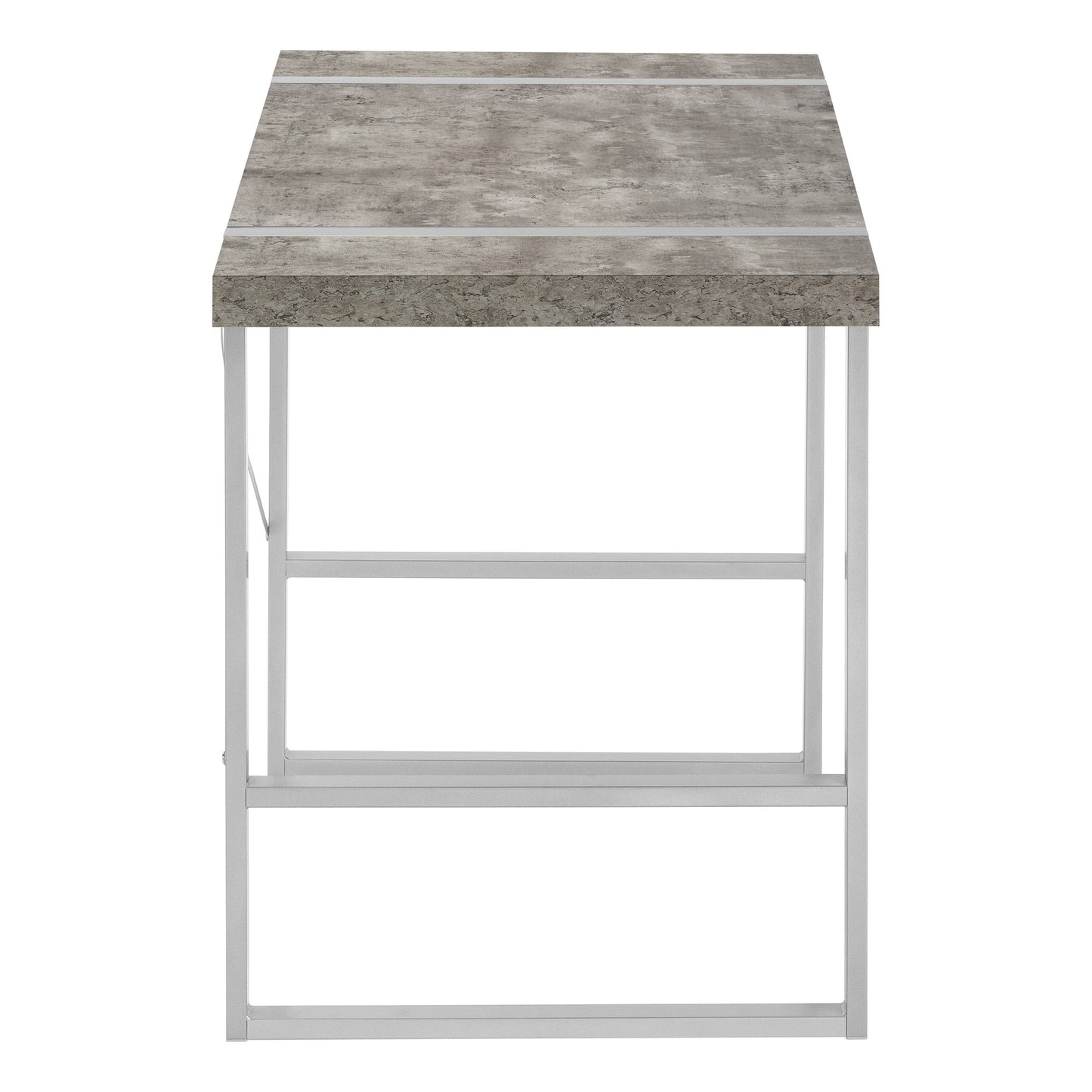 49" Gray and Silver Computer Desk