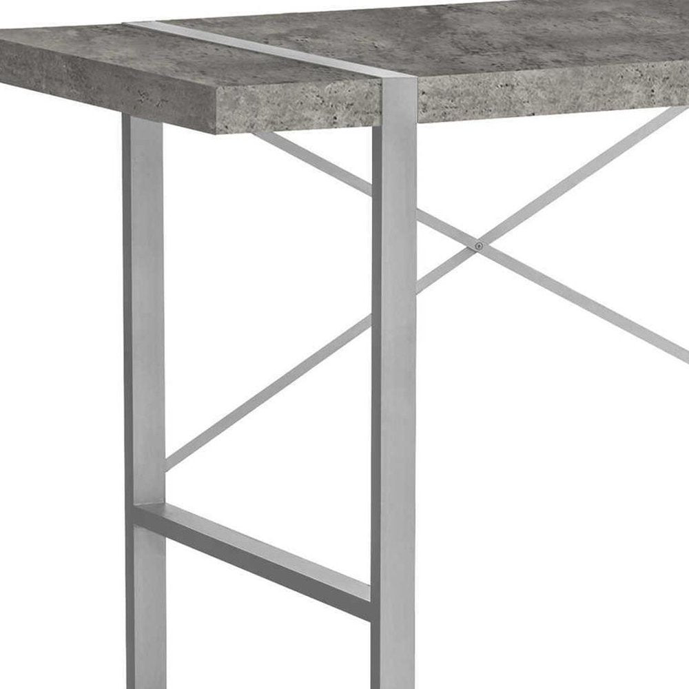 49" Gray and Silver Computer Desk