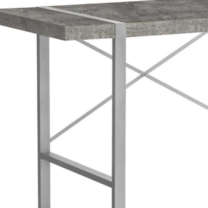 49" Gray and Silver Computer Desk
