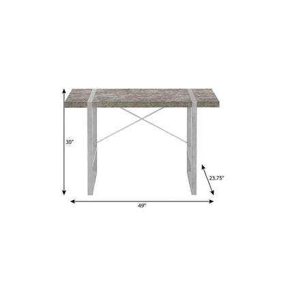 49" Gray and Silver Computer Desk