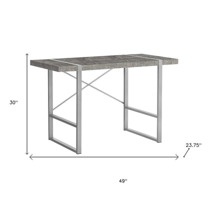 49" Gray and Silver Computer Desk