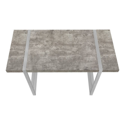49" Gray and Silver Computer Desk