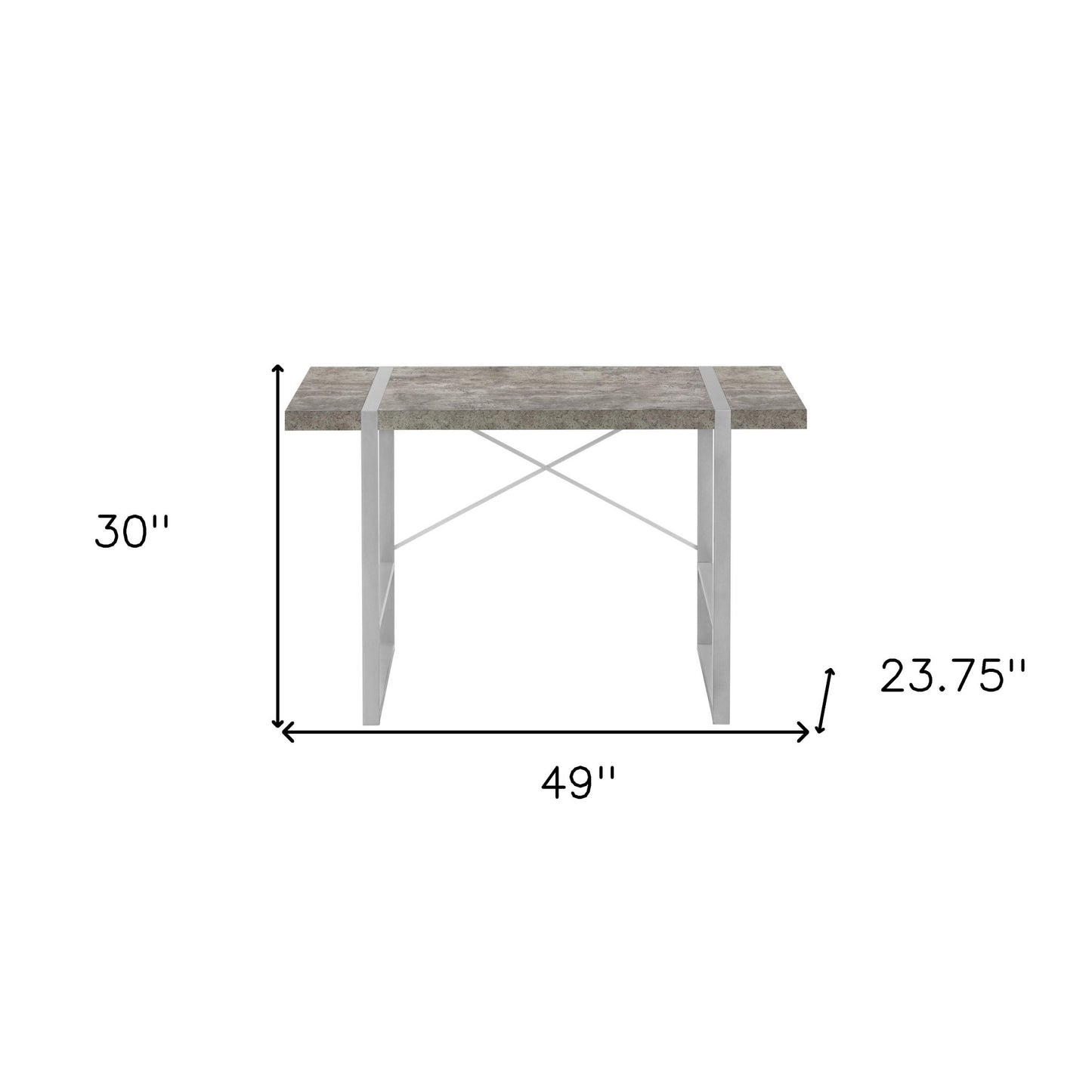 49" Gray and Silver Computer Desk