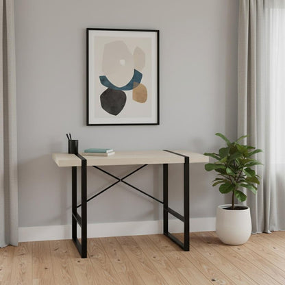 49" Taupe and Black Computer Desk