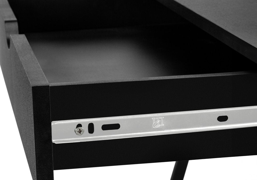 32" Black Computer Desk With Four Drawers