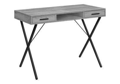 42" Gray and Black Computer Desk With Two Drawers