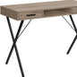 42" Taupe and Black Computer Desk With Two Drawers