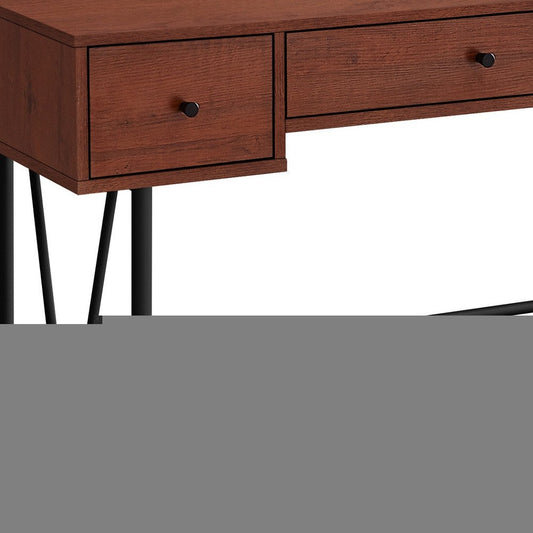 47" Brown and Black Computer Desk With Three Drawers