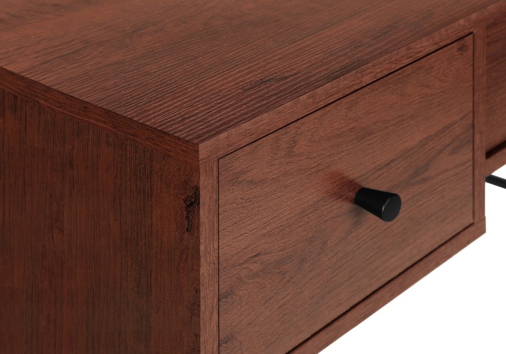 47" Brown and Black Computer Desk With Three Drawers