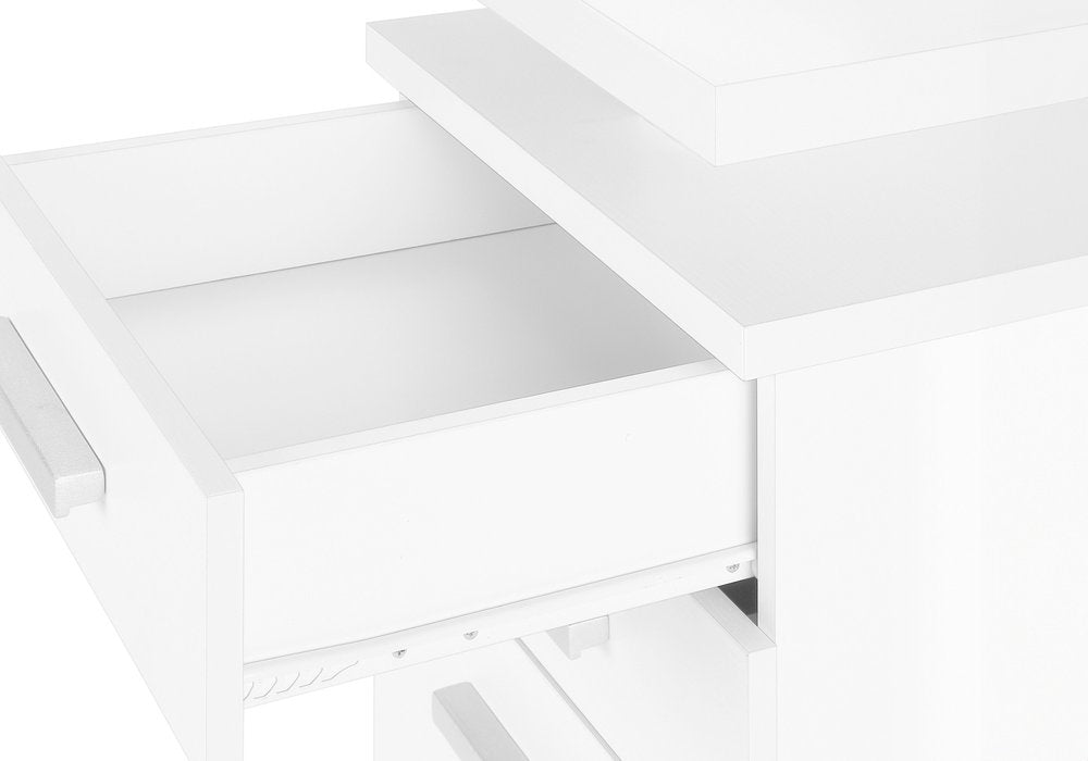 47" White Computer Desk With Three Drawers