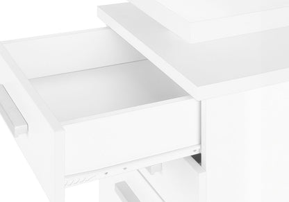 47" White Computer Desk With Three Drawers