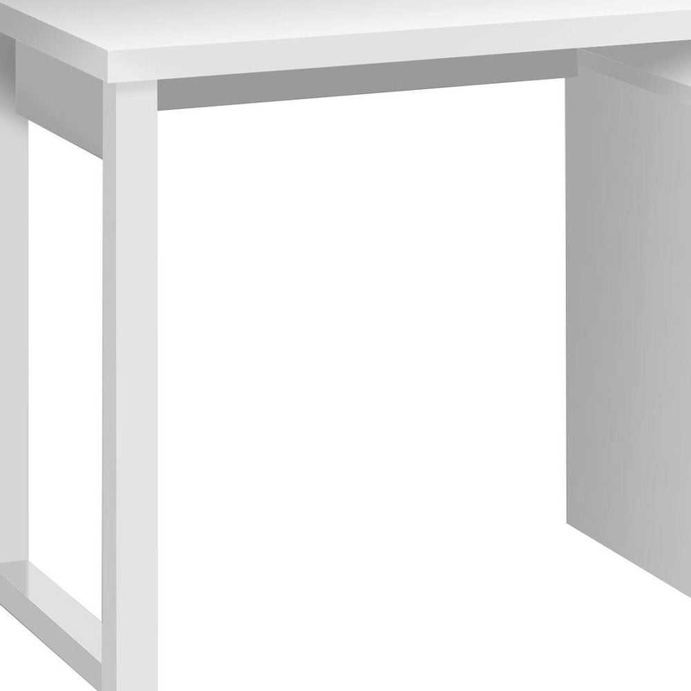 47" White Computer Desk With Three Drawers