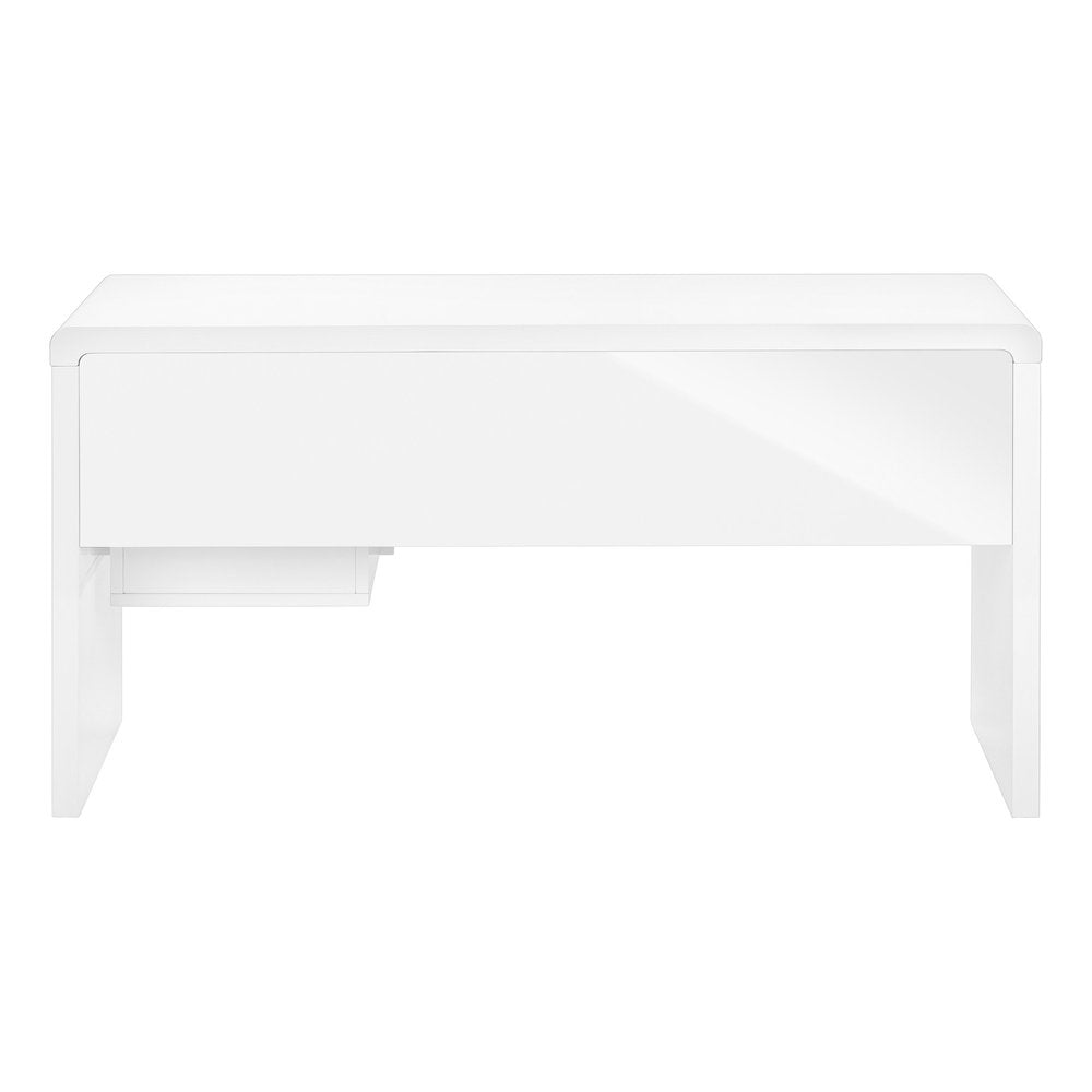 60" White Computer Desk With Two Drawers