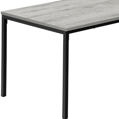 40" Gray And Black Wood And Metal Coffee Table