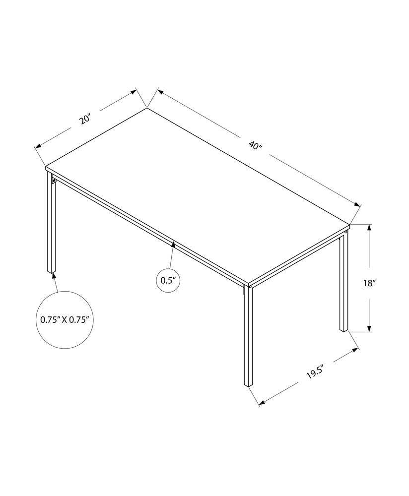 40" White And Silver Metal Coffee Table